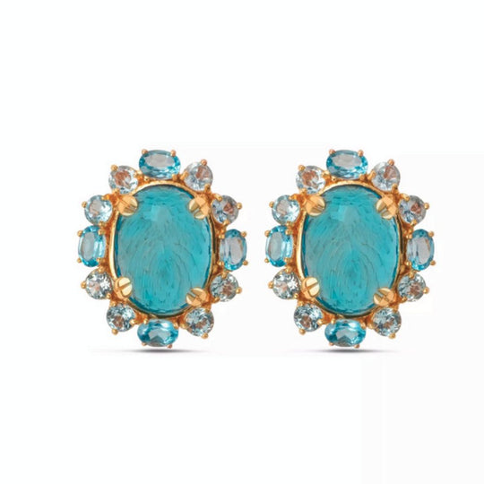 Moiseau Ocean Bloom Blue Topaz Earrings