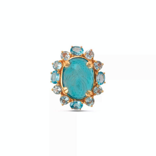 Moiseau Ocean Bloom Blue Topaz Earring