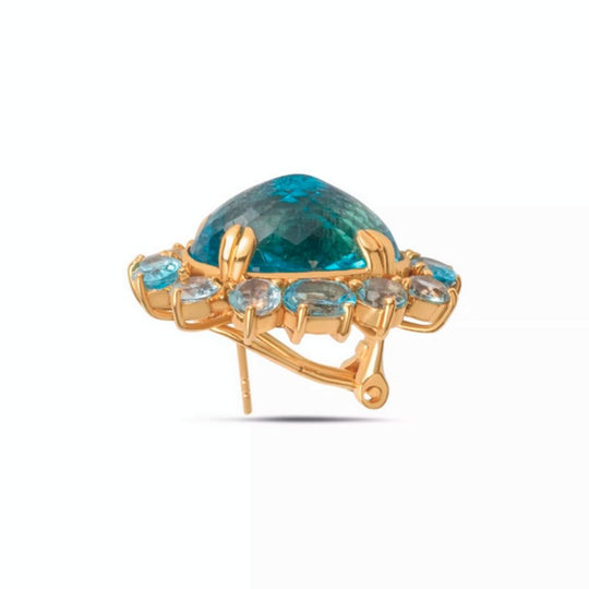 Moiseau Ocean Bloom Blue Topaz Earring