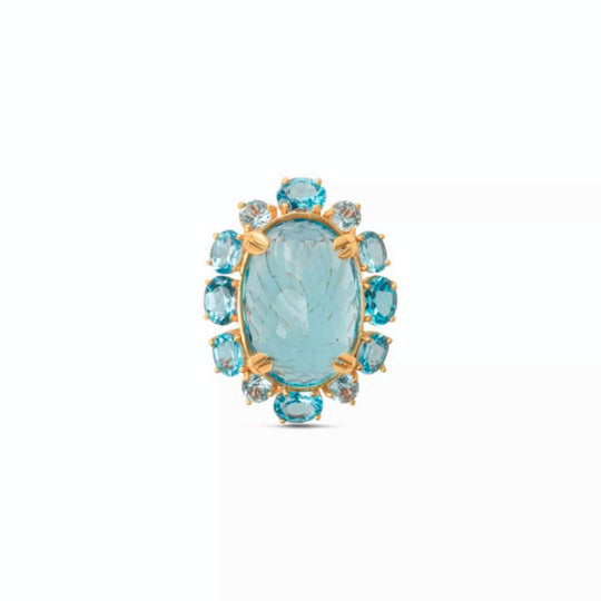 Moiseau Ocean Bloom Blue Topaz Earring