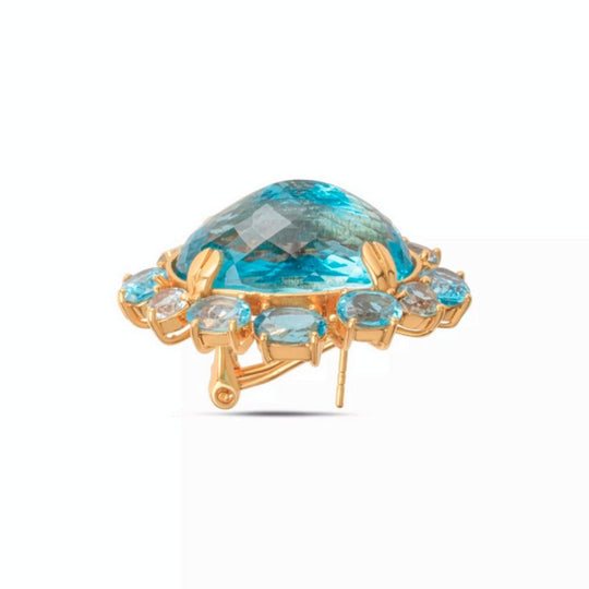 Moiseau Ocean Bloom Blue Topaz Earring