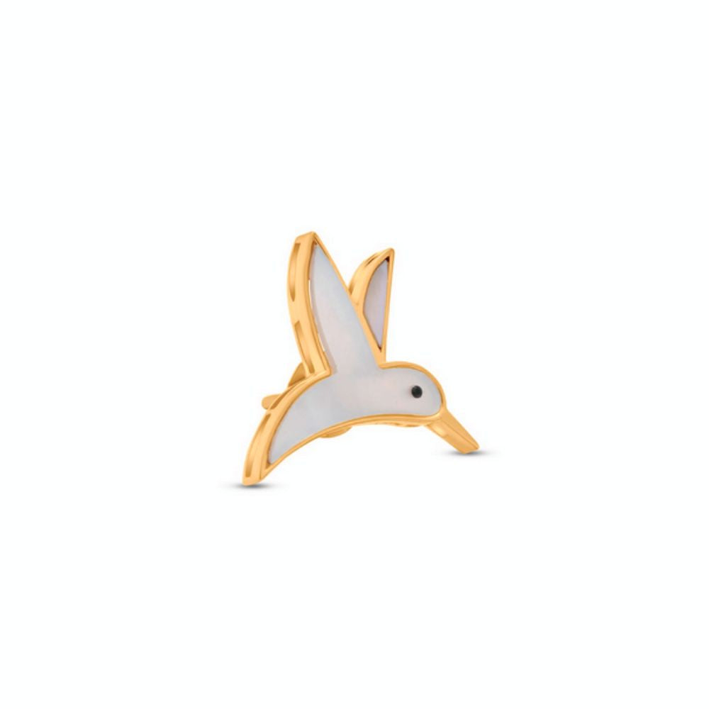 Moiseau White Mother of Pearl Hummingbird Earrings