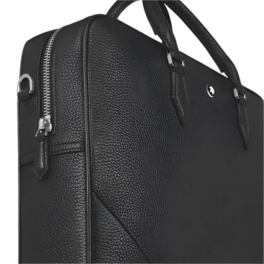 Montblanc Grain Leather Black Document Case with Removable Strap