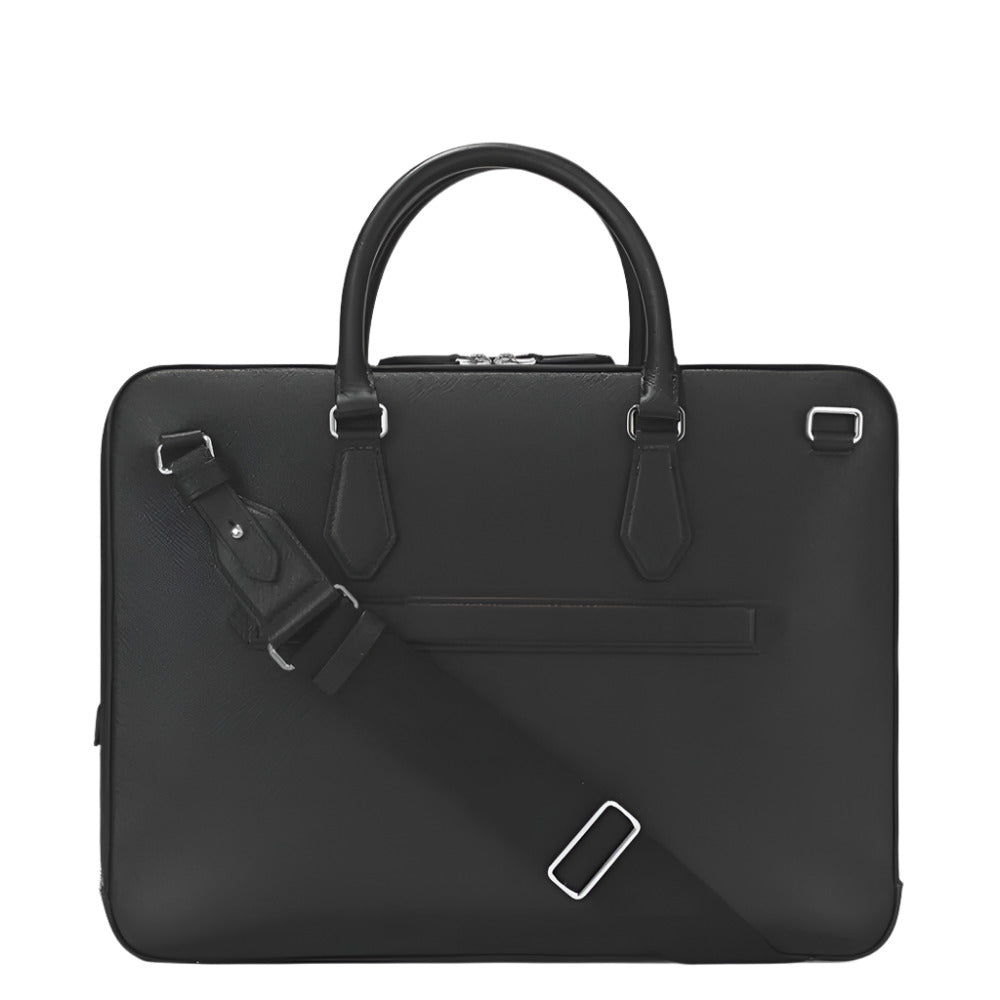 Montblanc Large Padded Sartorial Leather Document Bag with Shoulder Strap
