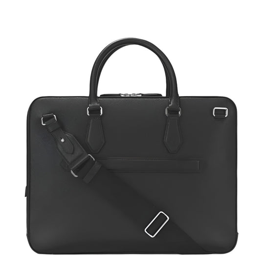 Montblanc Large Padded Sartorial Leather Document Bag with Shoulder Strap