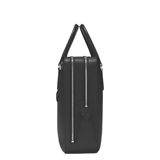 Side view of Montblanc Large Padded Sartorial Leather Document Bag with Shoulder Strap