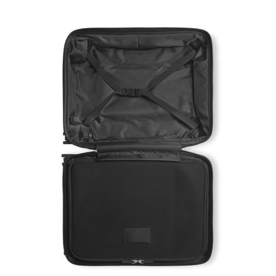 Montblanc MY4810 Luxury Cabin Trolley Bag with open lid on a white background