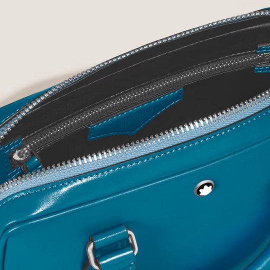 Close-up of Montblanc Meisterstück Sfumato Blue Leather Mini Document Case