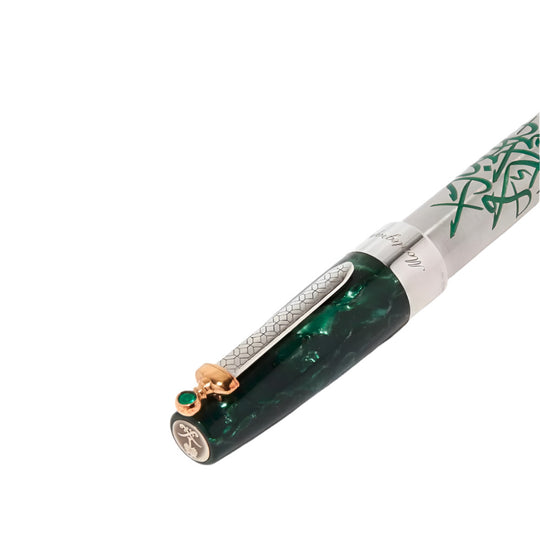 Close up of the Sword Clip on Montegrappa Saudi Symbol Resin and Stainless Steel Fountain Pen