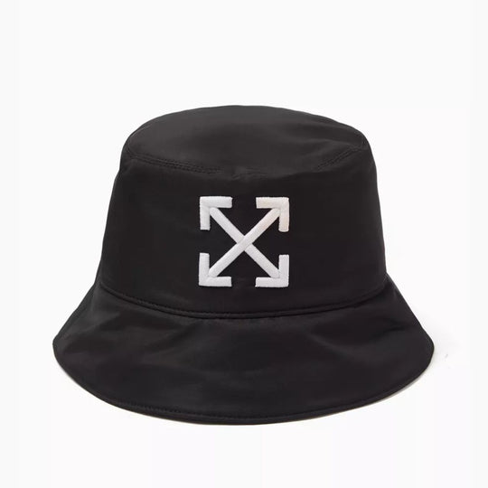 Off-White Arrow Embroidered Black Nylon Bucket Hat