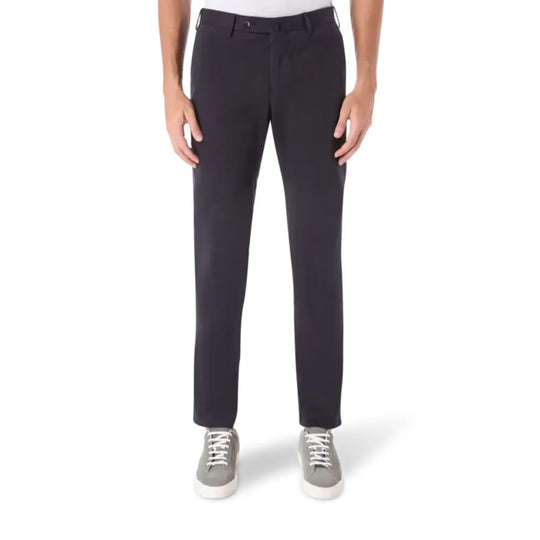 PT TORINO Slim Flannel Anthracite Trousers