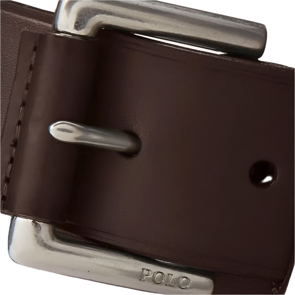 Polo Ralph Lauren Men's Brown Leather Belt with Buckle