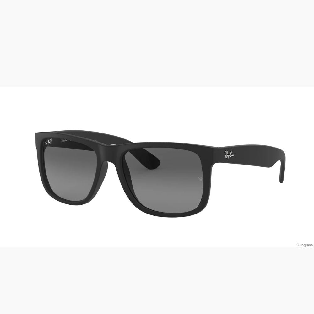Ray-Ban Men's RB4165 Polarized Grey Gradient Square Sunglasses with Black Frame