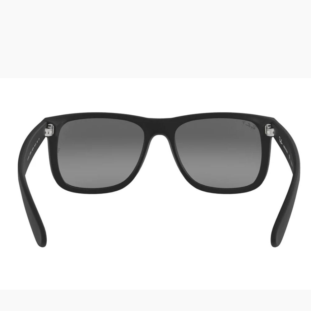 Ray-Ban Men's RB4165 Polarized Grey Gradient Square Sunglasses with Black Frame