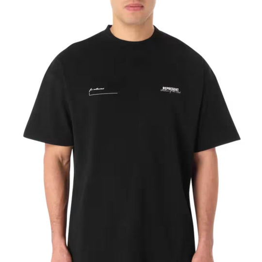 A male model wearing REPRESENT Patron Of The Club T-Shirt