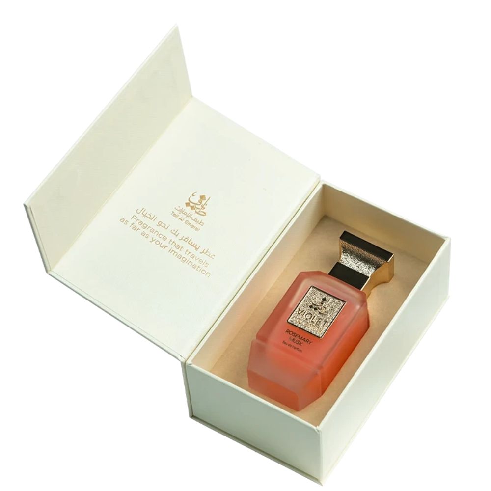 An EDP 75mL bottle of Rosemary Musk by Taif Al Emarat in its Box