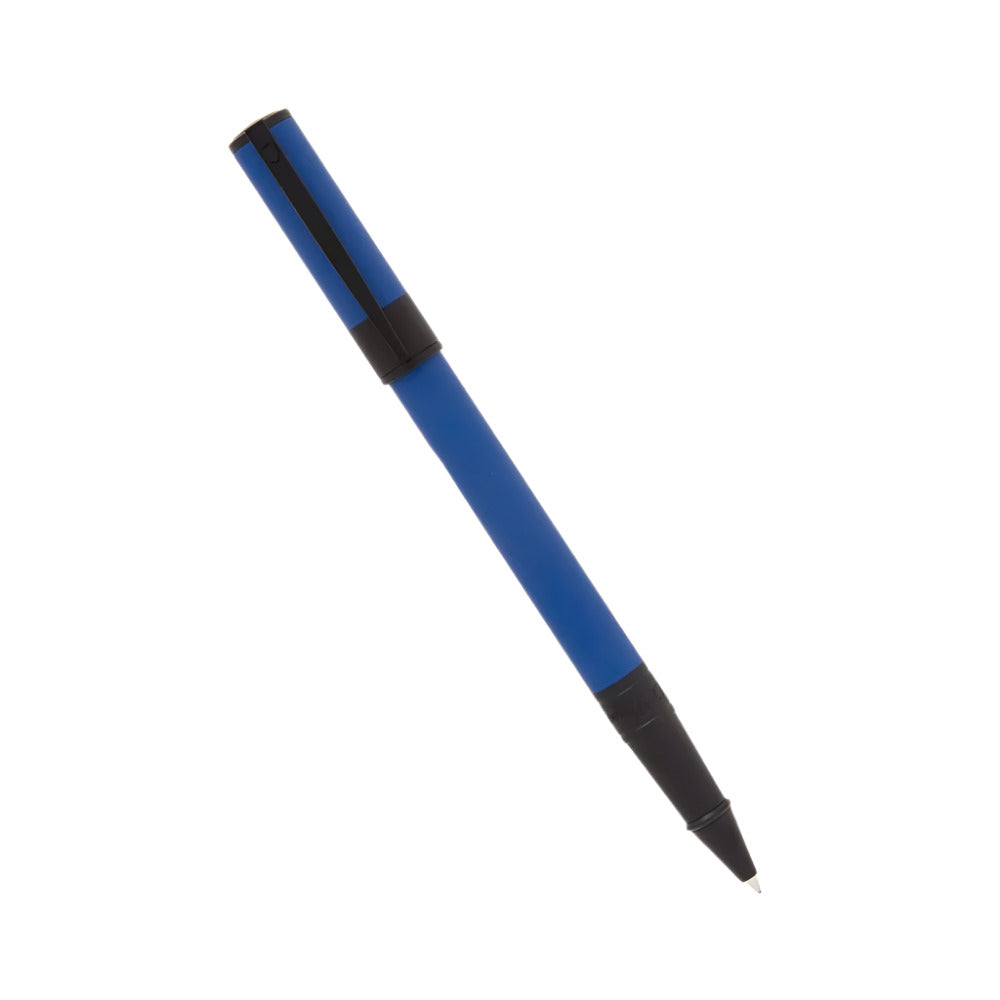 S.T. Dupont D-Initial Ballpoint Pen in Matte Black/Blue with Soft-Twist Mechanism