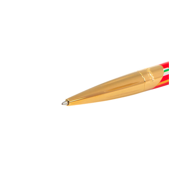 The Close up of the writing tip of S.T. Dupont Défi Millenium Le Mans Limited Edition Ballpoint Pen (Gold/Red)