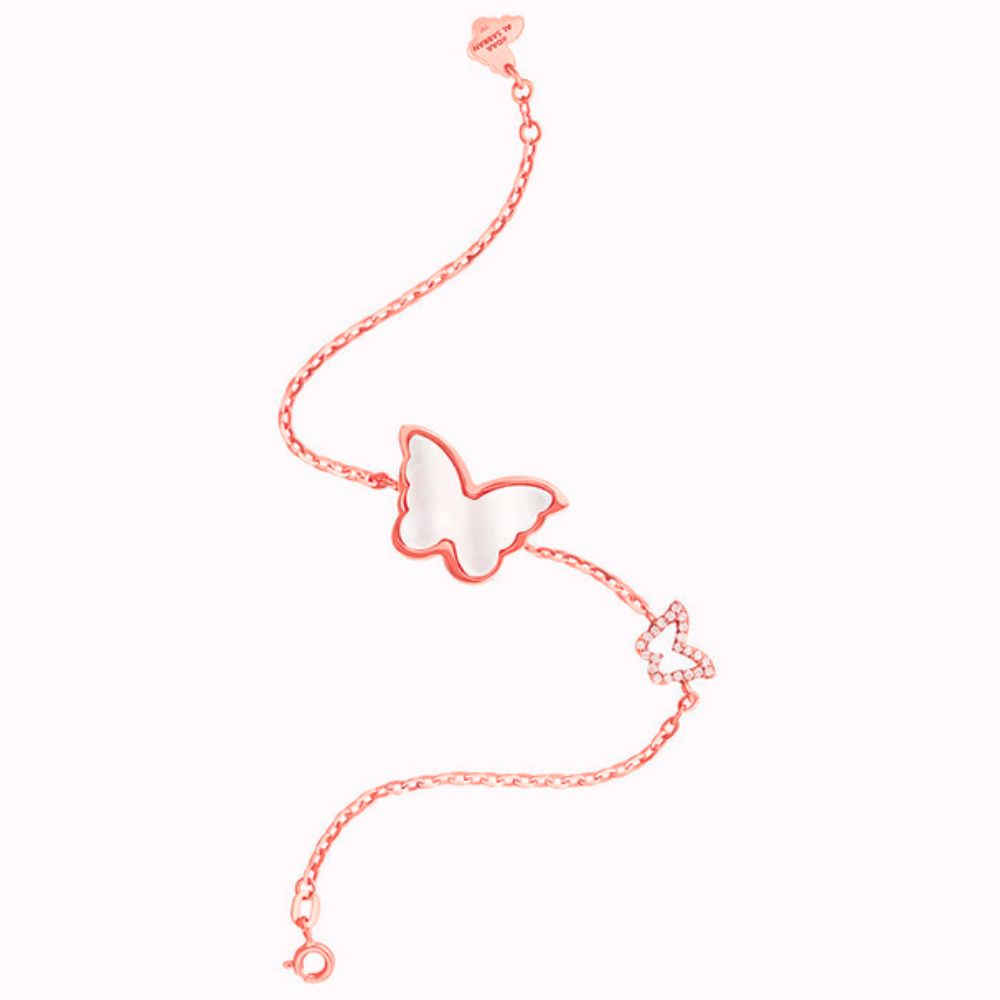 Samra Classic Butterfly Rose Gold Mother of Pearl Single Bracelet