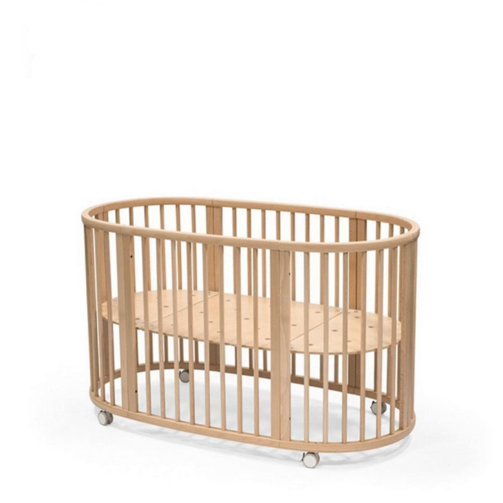 Stokke Sleepi Bed Natural - Adjustable & Mobile Scandinavian Design Crib with Lockable Wheels
