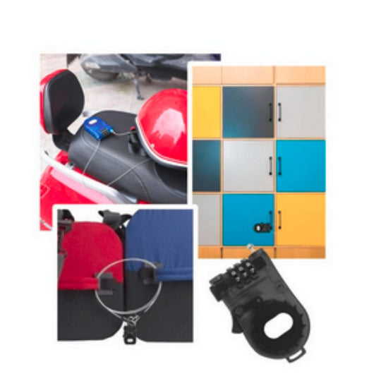 SYOSI Weatherproof Retractable Multi-Purpose Steel Cable Lock with 3-Digit Password