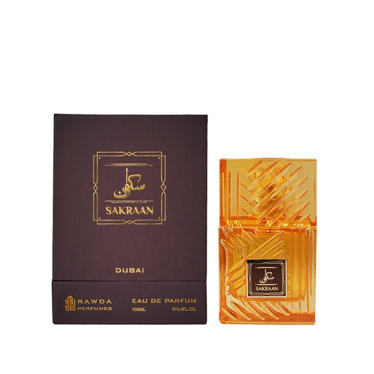 Sakraan EDP 100mL by Rawda Perfumes along with its Packing
