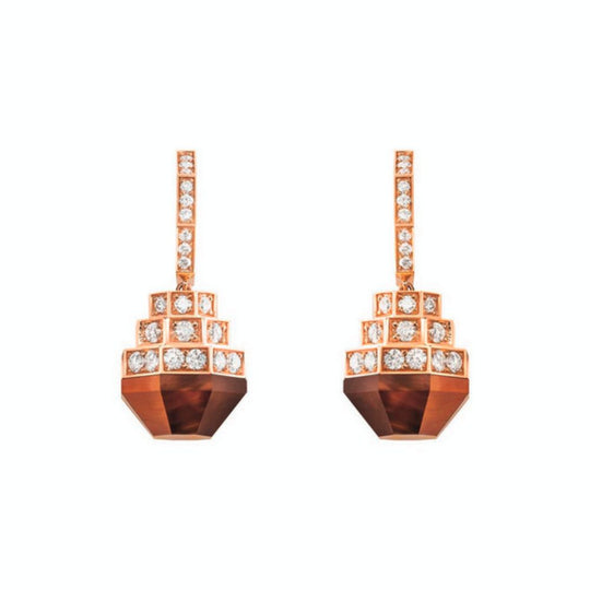 Samra Azm Yellow Gold Tiger Eye Earring