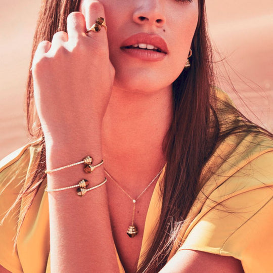 Samra Azm Yellow Gold Tiger Eye Ring