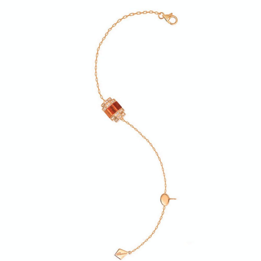 Samra Azm Yellow Gold Tiger Eye Single Bracelet
