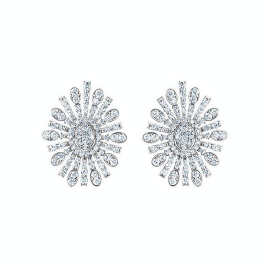 Samra Barq Oval White Gold Diamond Earring