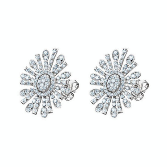 Samra Barq Oval White Gold Diamond Earring