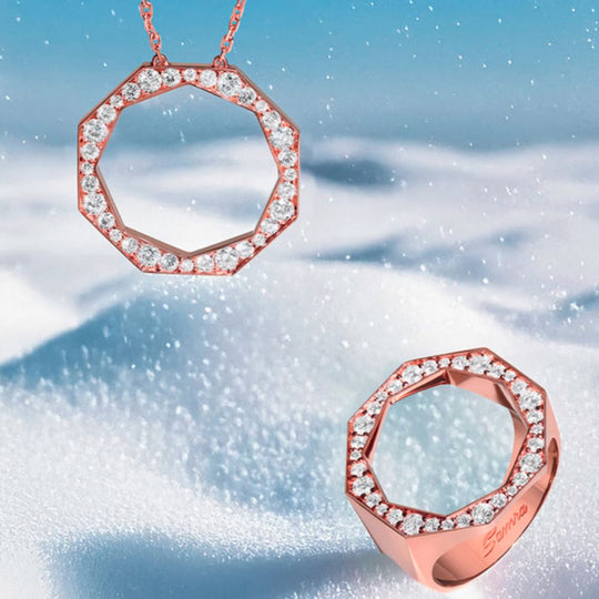 A model showing off Samra Birwaz Turath Diamond Ring