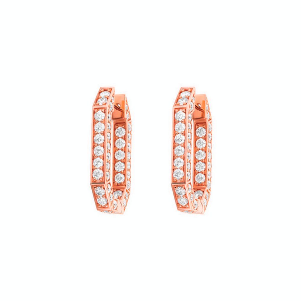 Samra Birwaz Turath Rose Gold Diamond Hoop Earrings