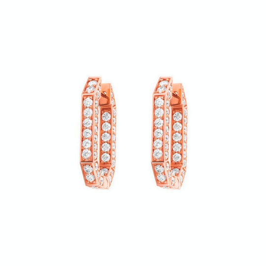 Samra Birwaz Turath Rose Gold Diamond Hoop Earrings