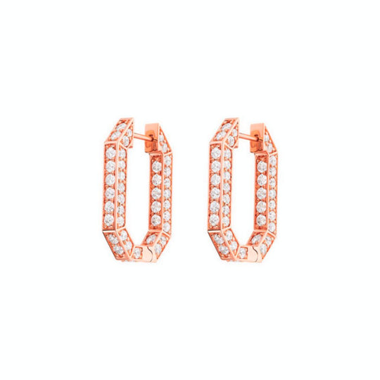 Samra Birwaz Turath Rose Gold Diamond Hoop Earrings