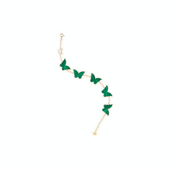 Samra Classic Butterfly Yellow Gold Malachite Kids Multi Bracelet