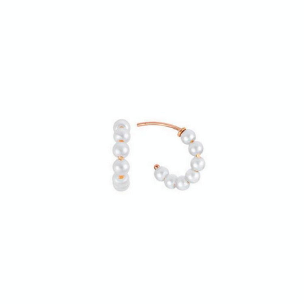 Samra Farah Kids Hoop Earrings with Pearls