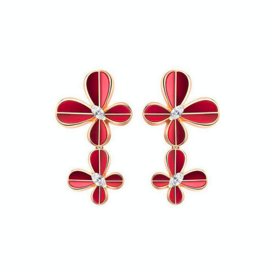 Samra Marquise Butterfly Rose Gold Dangling Earring