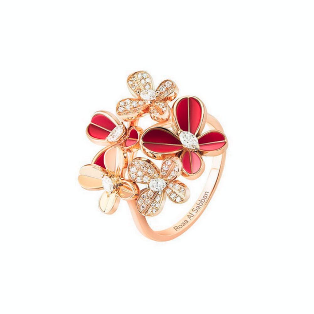 Samra Marquise Butterfly Rose Gold Multi Ring