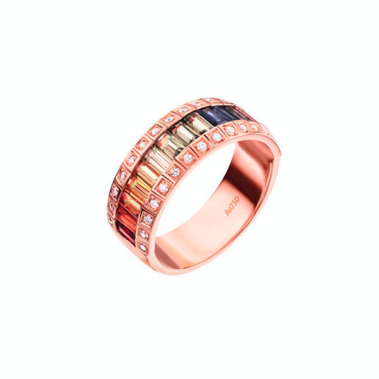 Samra Noor Rose Gold Baguette Sapphire Half Set Band