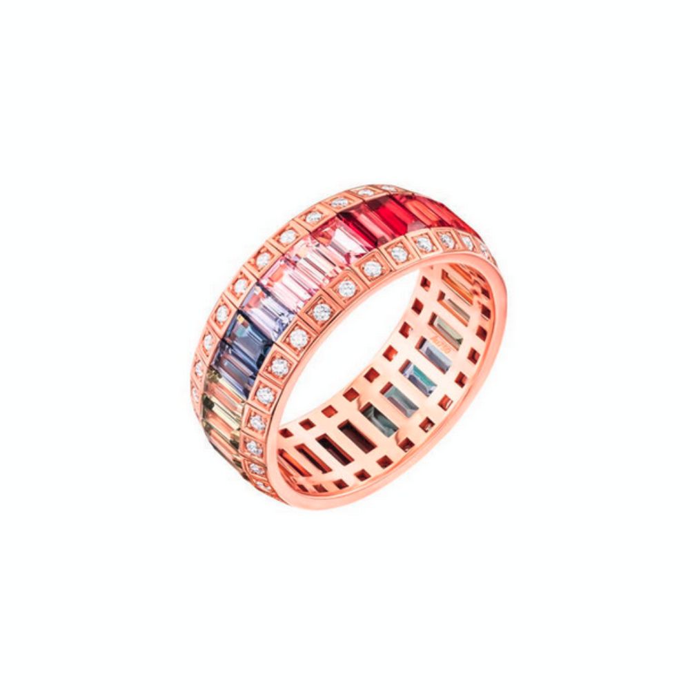 Samra Noor Rose Gold Baguette Sapphire Ring
