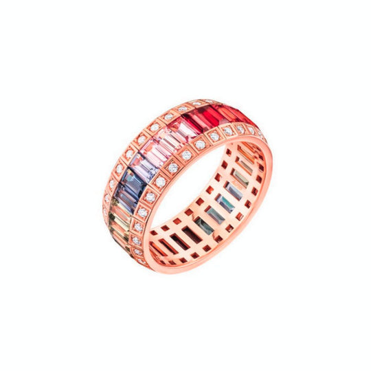 Samra Noor Rose Gold Baguette Sapphire Ring