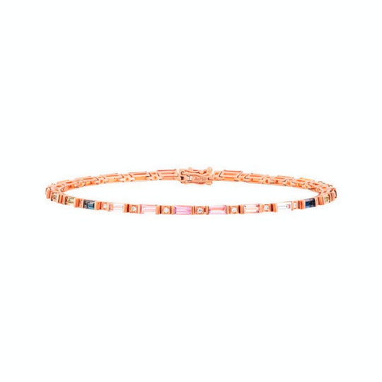 Samra Noor Rose Gold Baguette Sapphire Small Bracelet