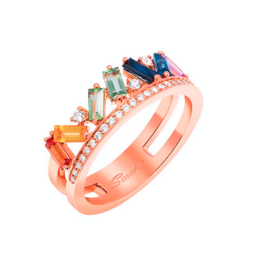 Samra Noor Rose Gold Diamond Sapphire Ring