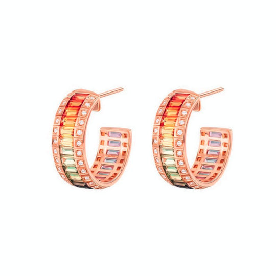 Samra Noor Rose Gold Sapphire Hoop Earring