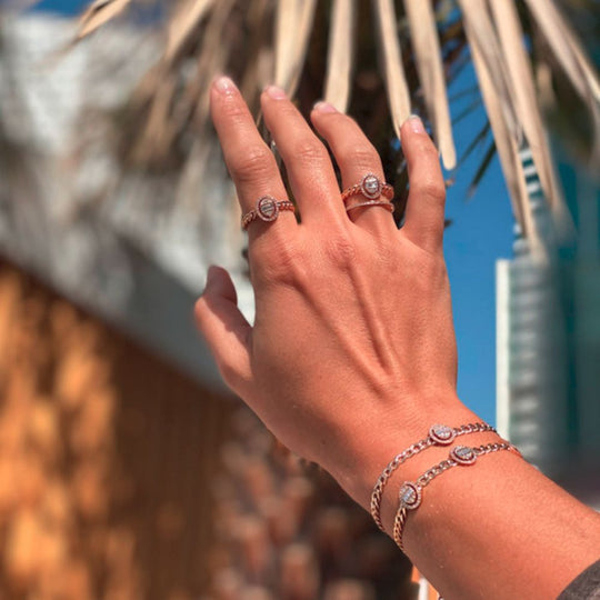 Hand showing Samra Quwa Oval Double Ring