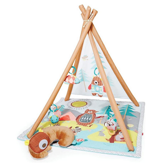 Skip Hop Developmental, Plush Camping Cubs Activity Gym with Over 17 Activities, Musical Raccoon and Light-Up Firefly