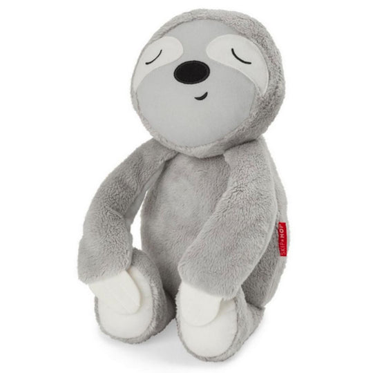 Plush toy sloth on a white background