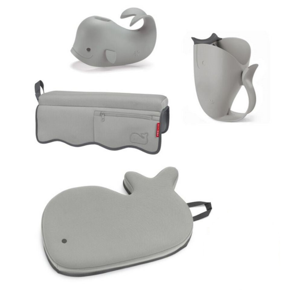 Skip Hop Smart, Essential, And Practical Bathtime Kit With Bath Rinser, Spout Cover, Kneeler, And Elbow Rest