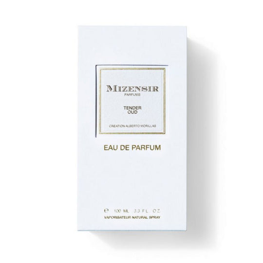 Tender Oud Mizensir Eau de Parfum packaging on a white background